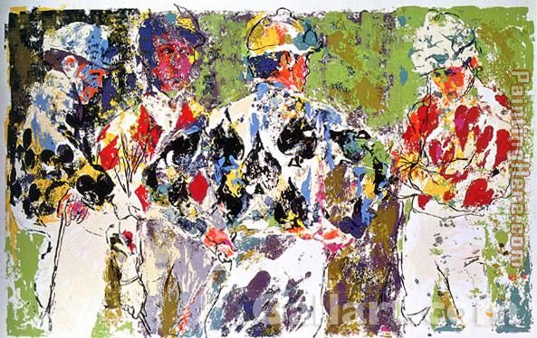 Four Jockeys painting - Leroy Neiman Four Jockeys art painting